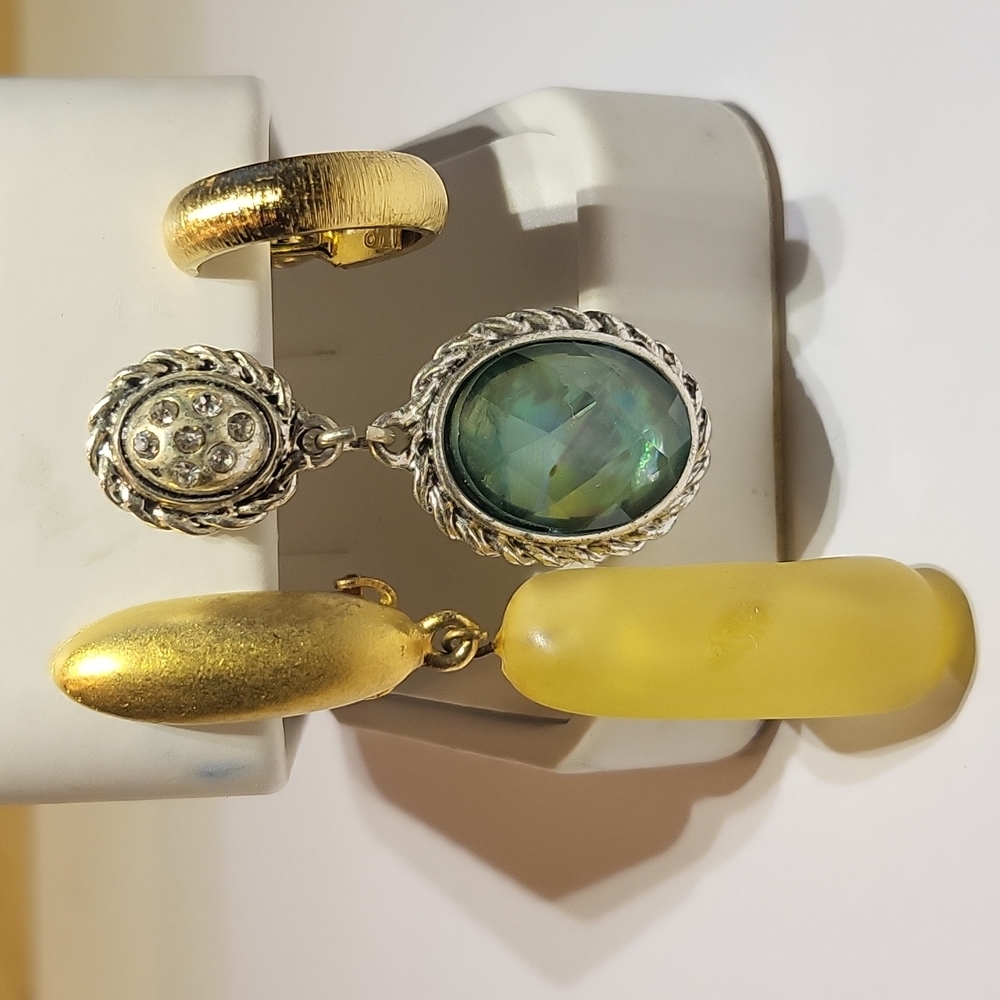 3 Pairs of Vintage Clip on Earrings